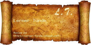 Lerner Tünde névjegykártya